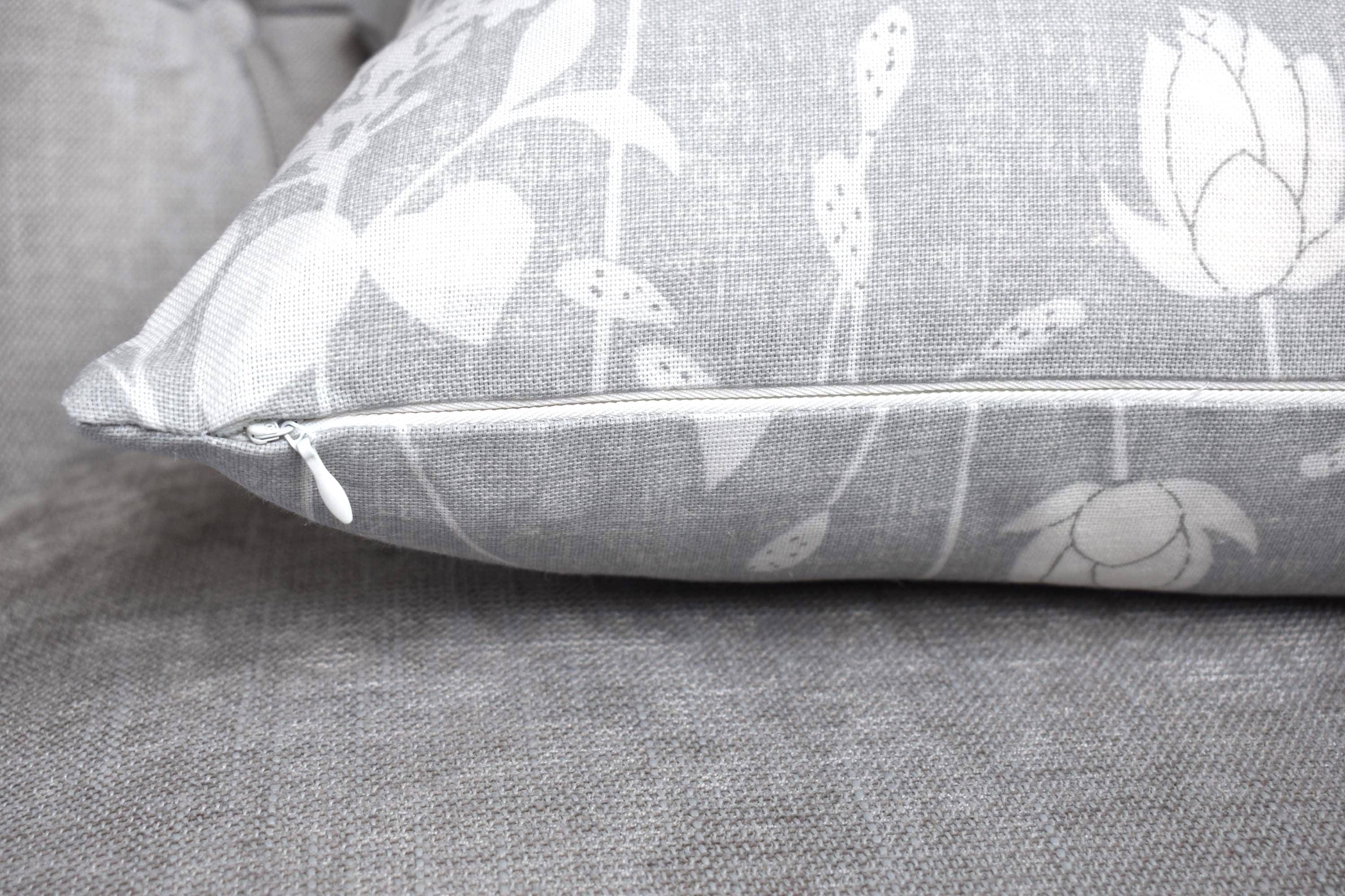 Laura Ashley Grey Dragonfly Cushion, Dragonfly Garden Steel on both sides with a zip fastening.