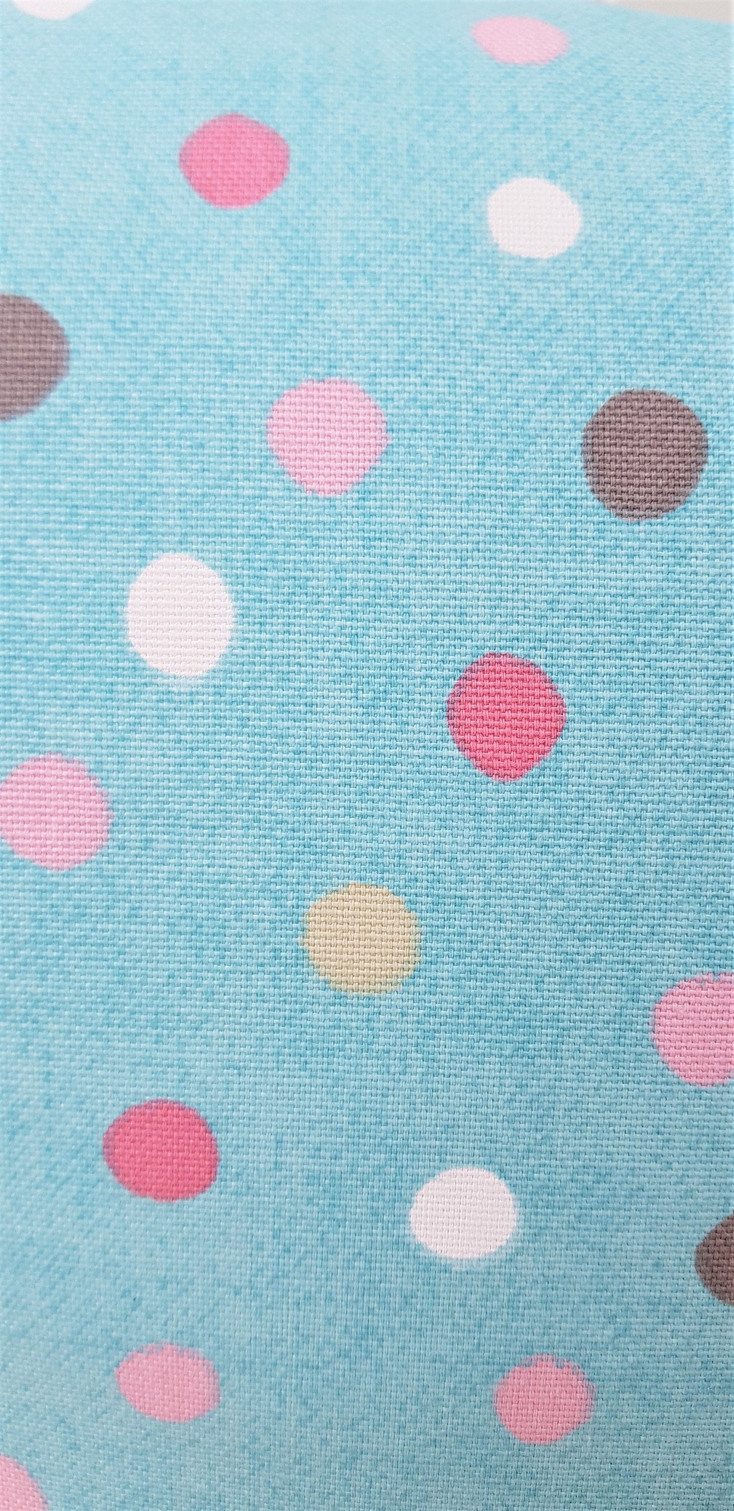 Handmade Turquoise Polka Dot Cushion : 16" Cotton Pillow