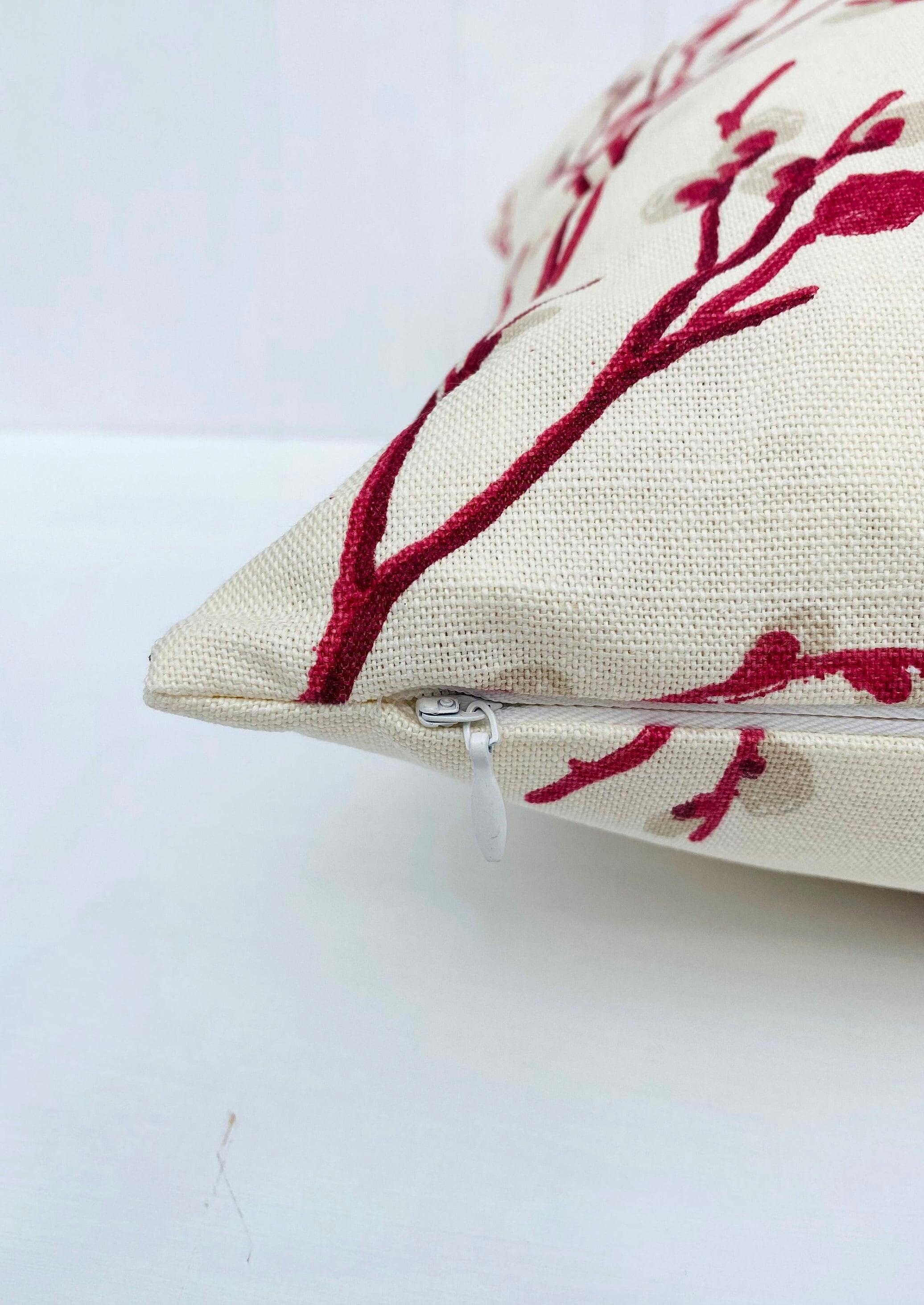Laura Ashley Pussy Willow Red Cranberry Cushion, Handmade with a Zip Fastening