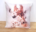 Giraffe Watercolor Print Cushion: Grunge Style Pillow, Cover Only or Cover + Pad