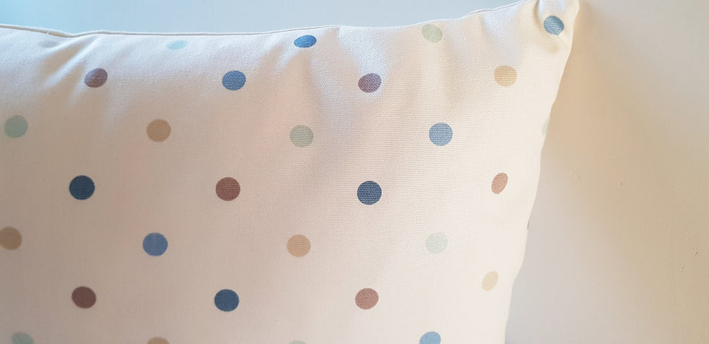 Handmade Polka Dot Cushion : Duck Egg Blue Decorative Pillow