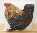 Wendy Darker Art Print Cockerel Cushion: Organic Cotton Pillow, Cover Only or Cover + Pad