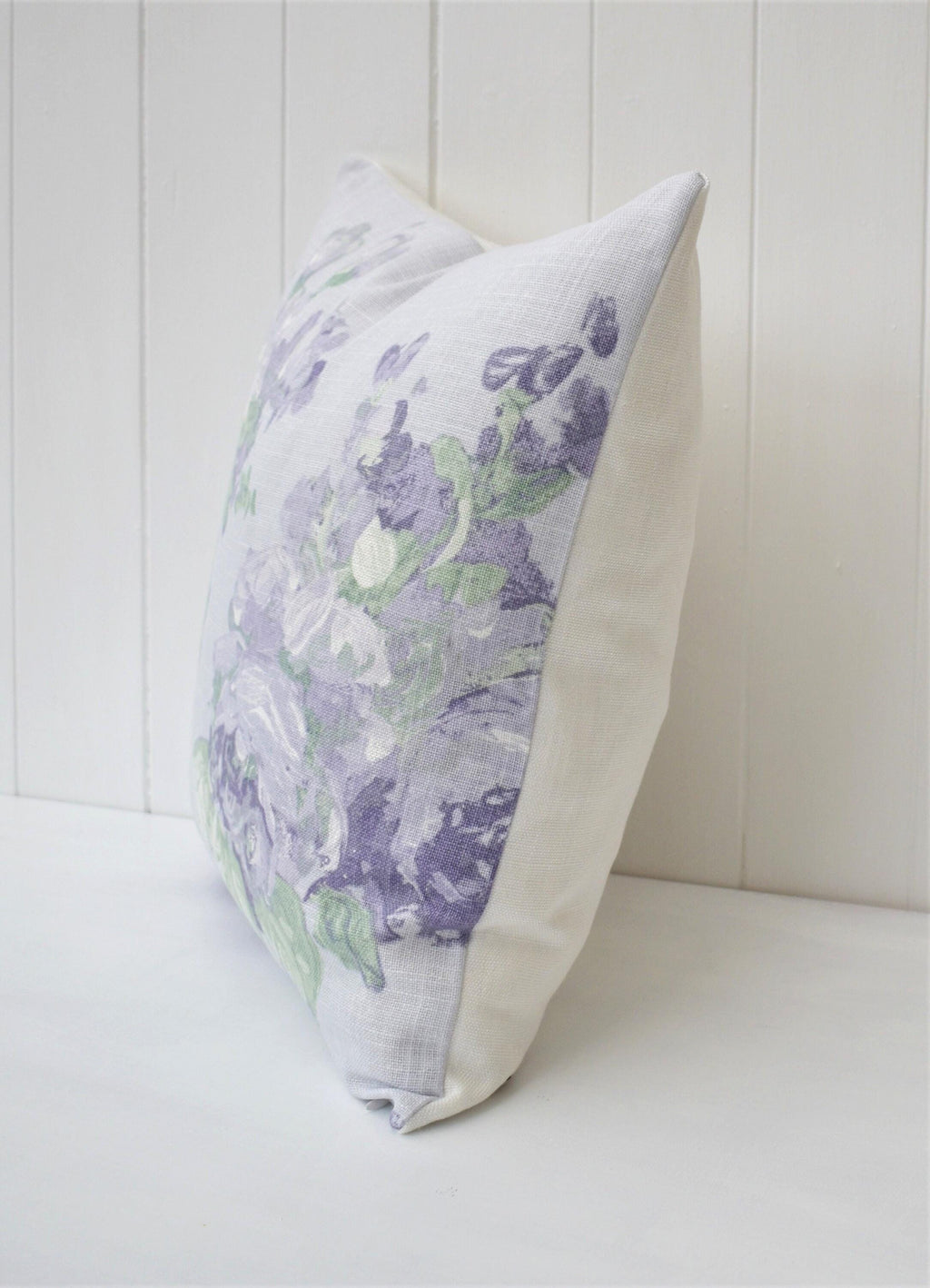 Laura Ashley Violetta Floral Cushion : Handmade Purple Pillow with Zip Closure