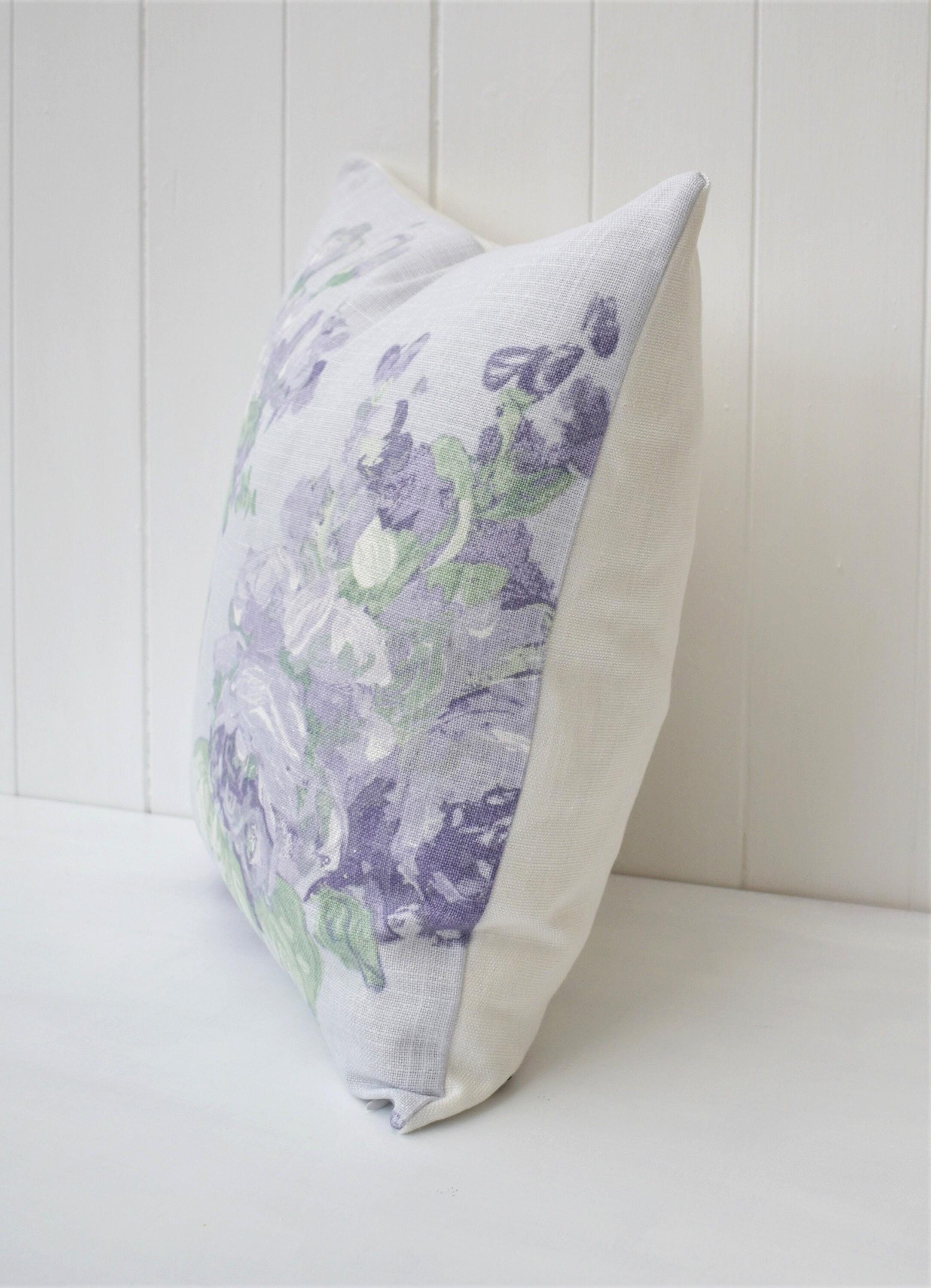 Laura Ashley Violetta Floral Cushion : Handmade Purple Pillow with Zip Closure