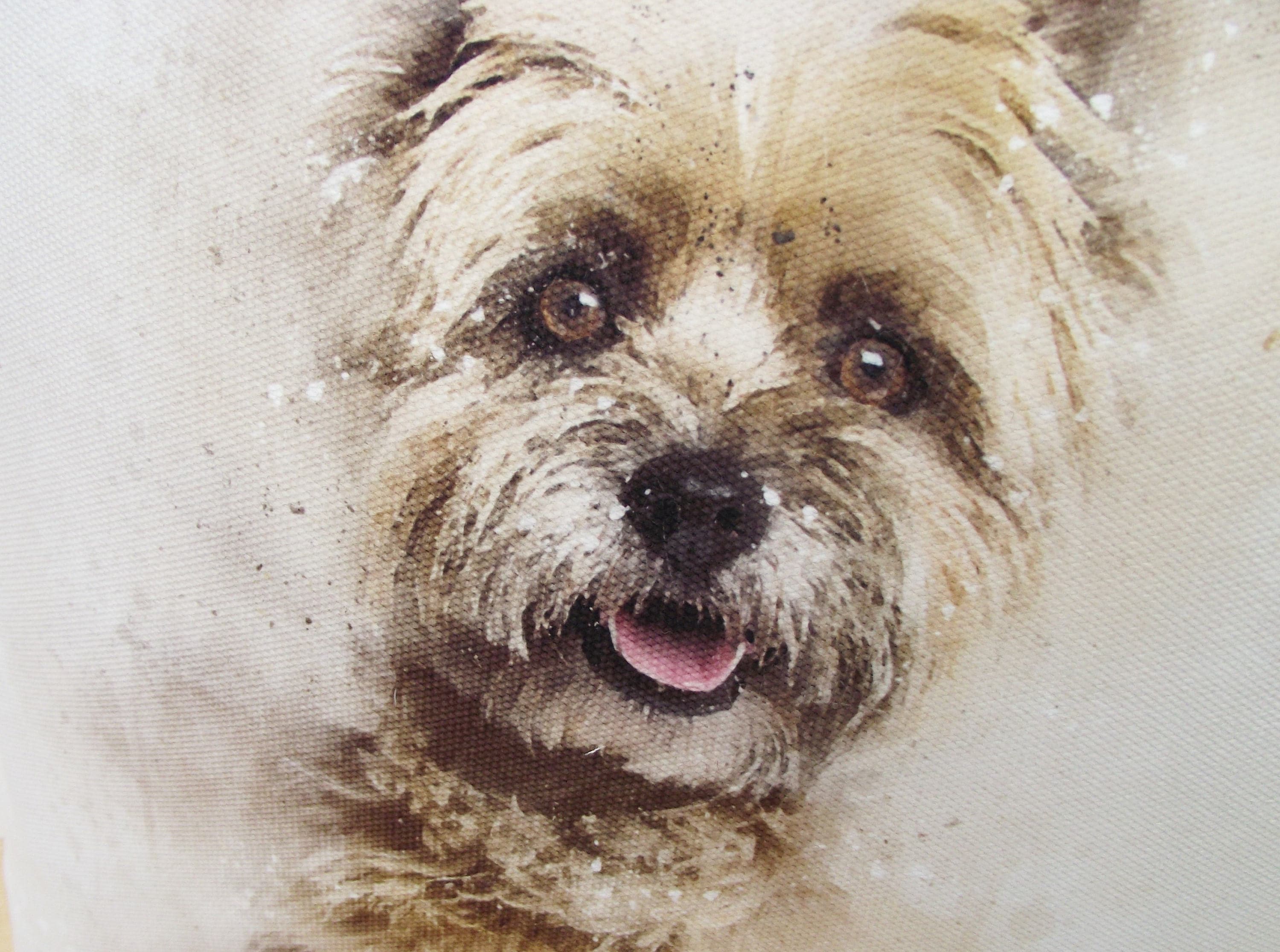 Cairn Terrier Cushion: Watercolor Dog Print Pillow, Cover Only Cover + Pad