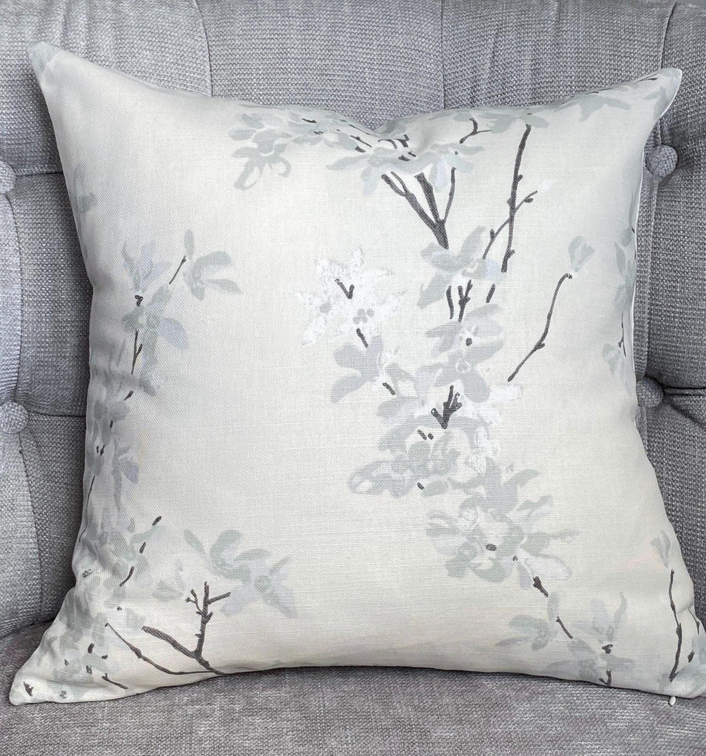 Laura Ashley Floral Cushion, Forsythia Natural on both sides with a zip fastening.