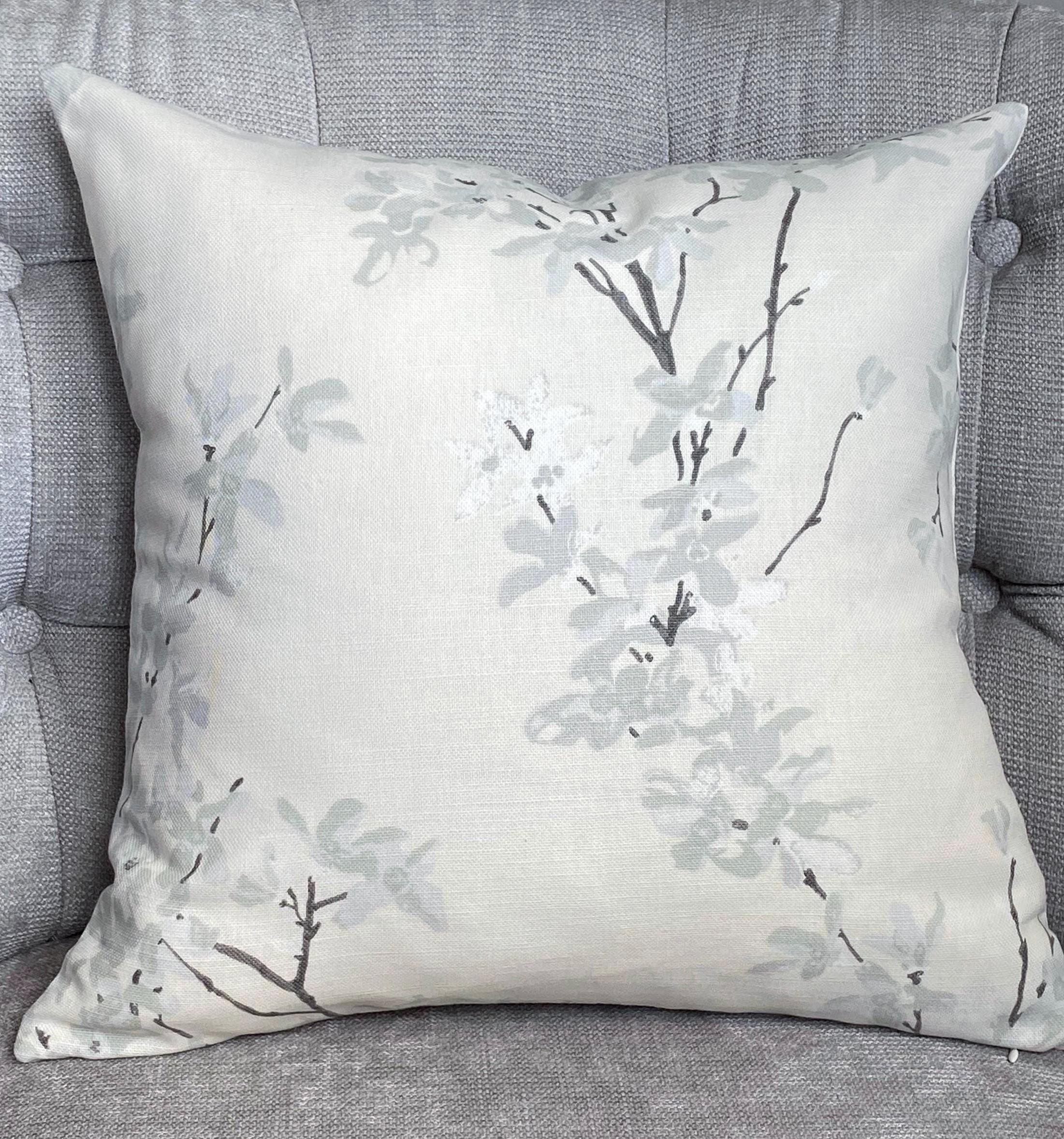 Laura Ashley Floral Cushion, Forsythia Natural on both sides with a zip fastening.