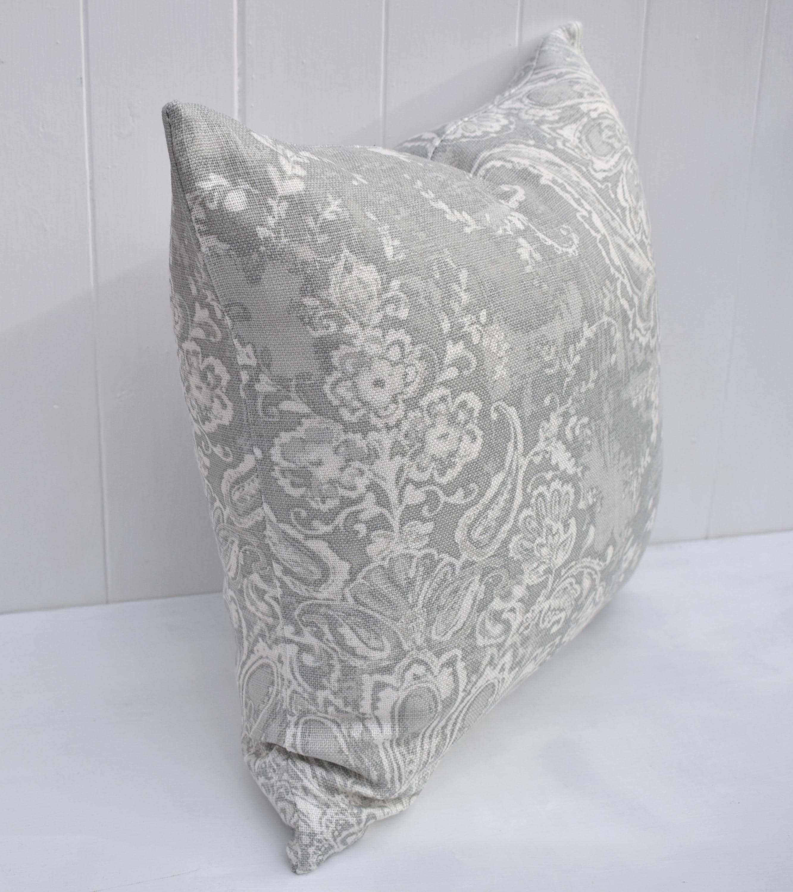 Laura Ashley Maddox Silver Cushion, The Same Fabric on both sides, Handmade with a zip fastening 16"