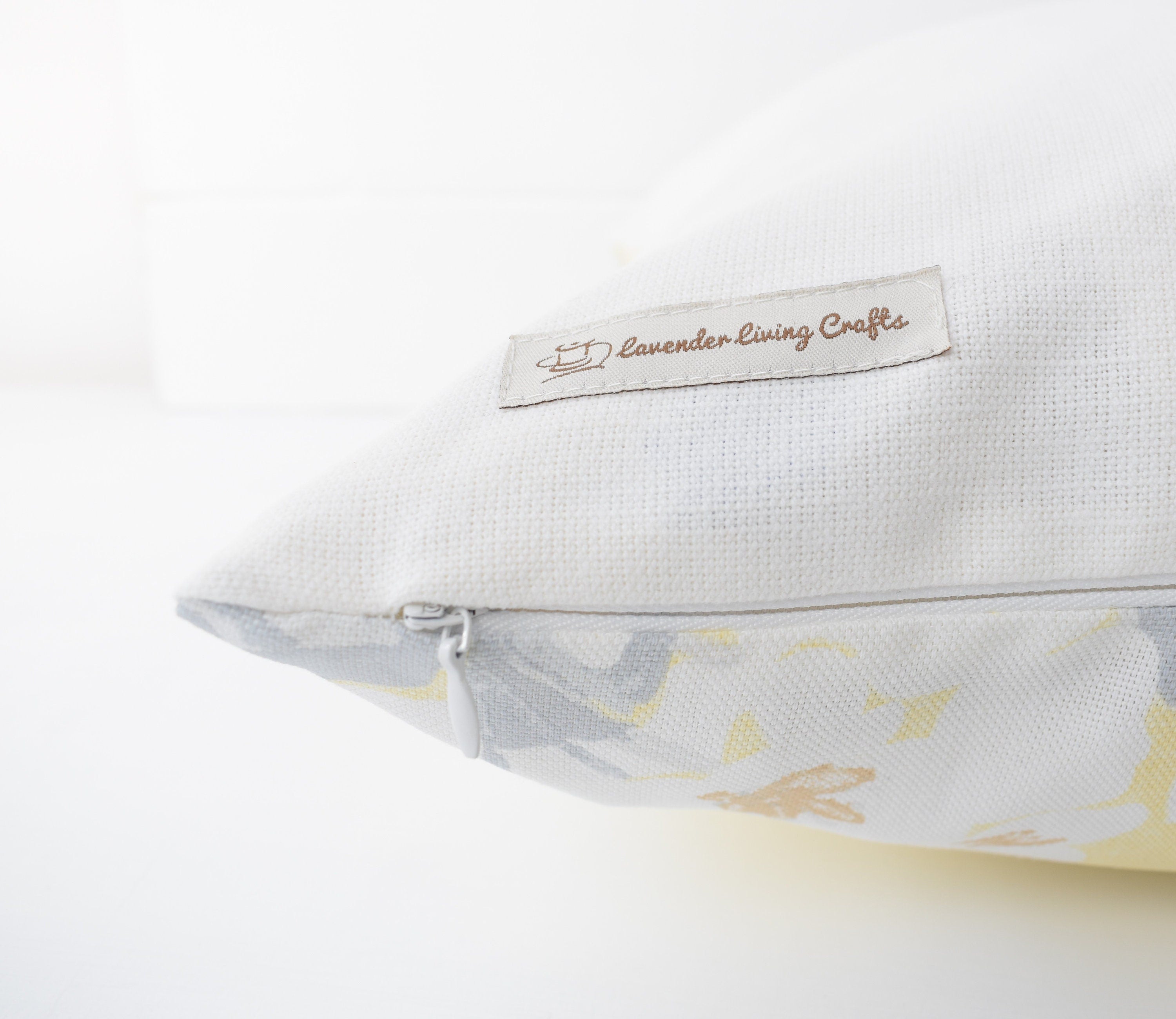 Laura Ashley Yellow Floral Cushion: Handmade Apple Blossom with Zip Closure