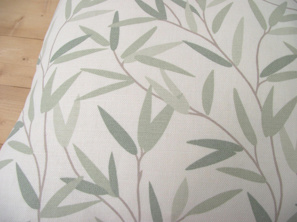 Laura Ashley Green Willow Leaf Cushion : Willow on both sides, Handmade with a Zip Fastening