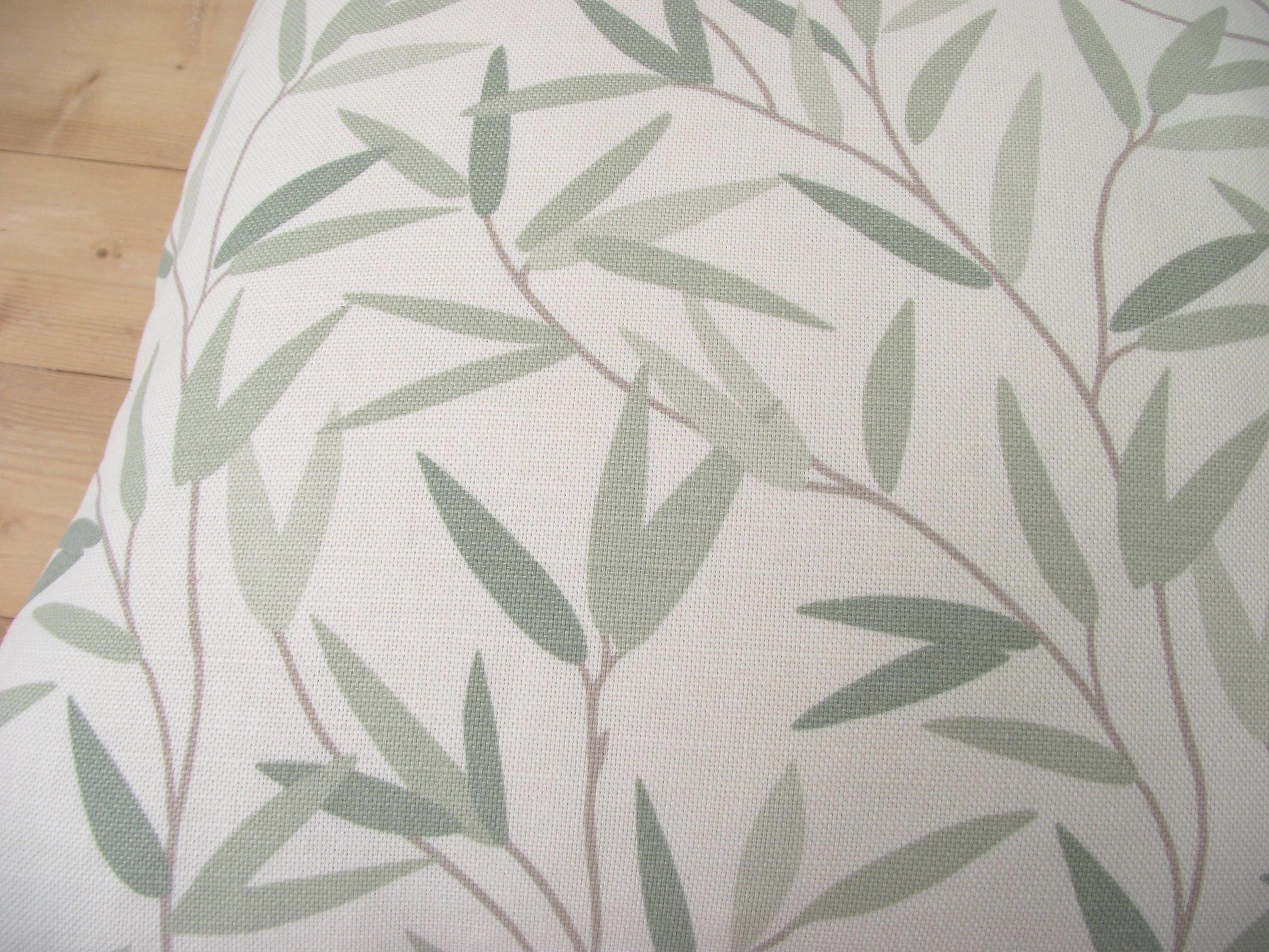 Laura Ashley Green Willow Leaf Cushion : Willow on both sides, Handmade with a Zip Fastening
