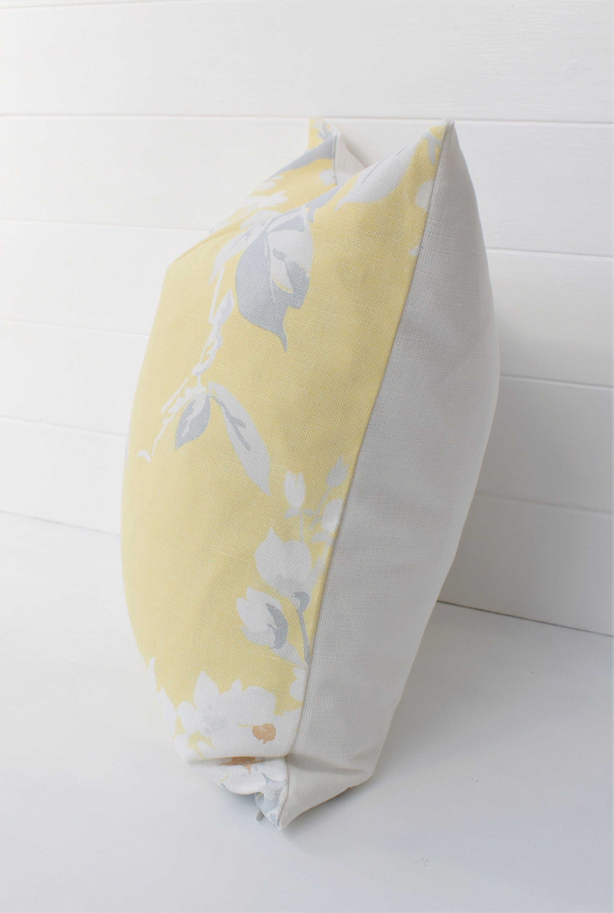 Laura Ashley Yellow Floral Cushion: Handmade Apple Blossom with Zip Closure