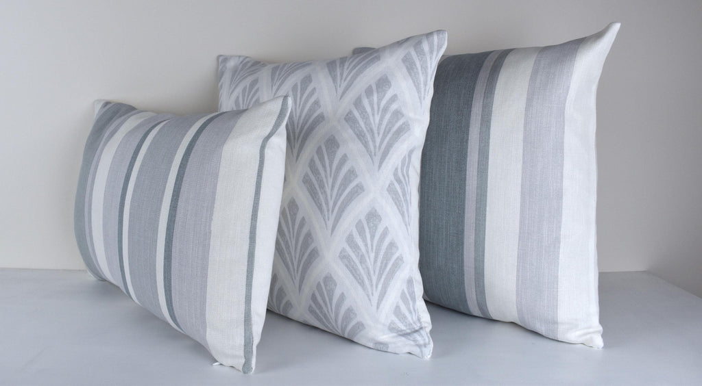 Handmade Laura Ashley Florin Silver Cushion : Art Deco Style