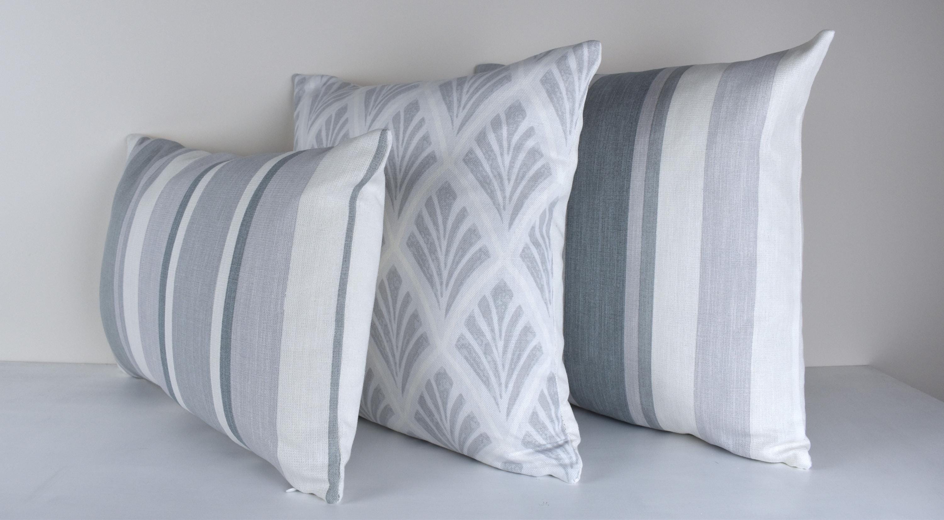 Handmade Laura Ashley Florin Silver Cushion : Art Deco Style