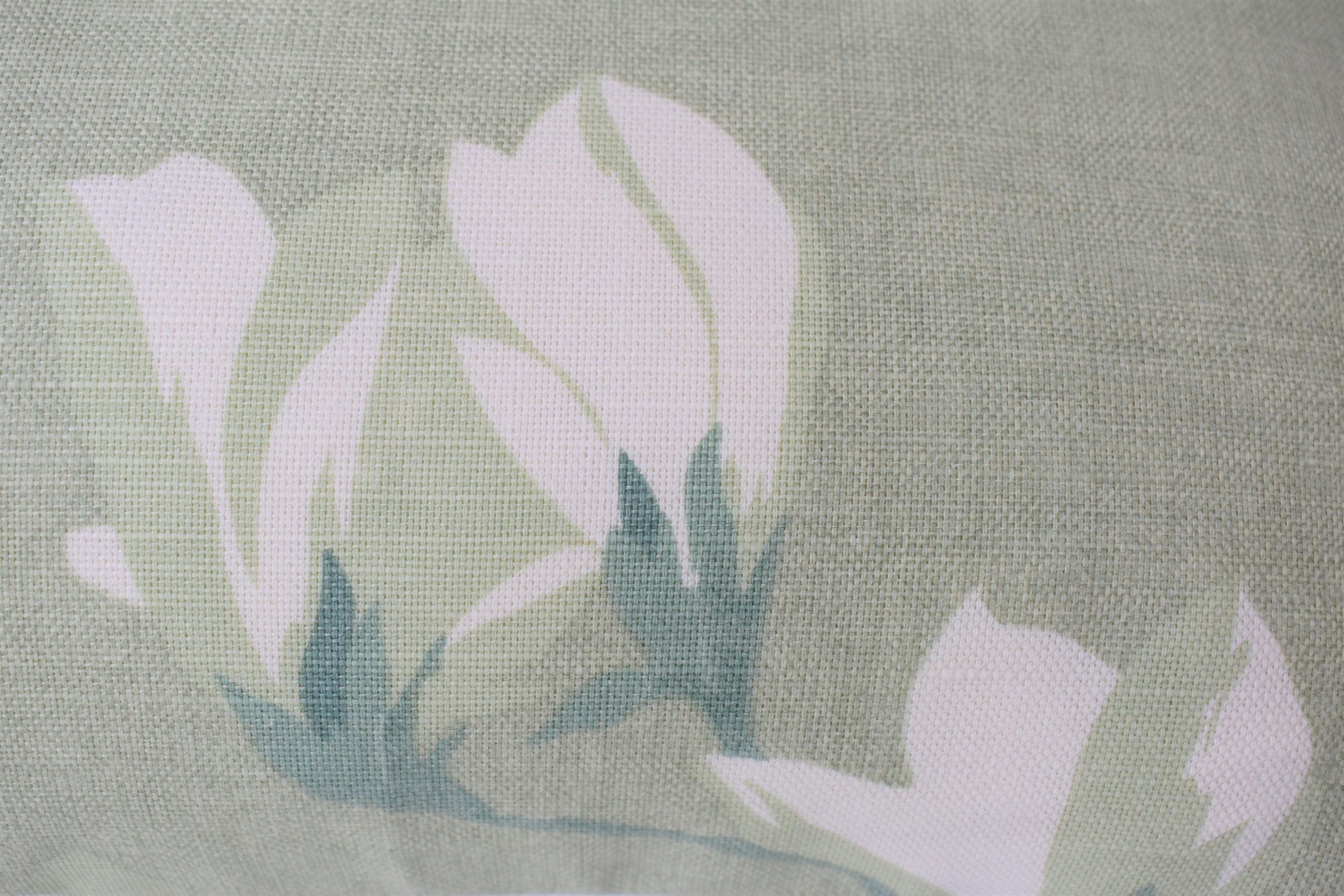 Handmade Laura Ashley Magnolia Grove Cushion : Hedgerow Green / Sage on both sides with Zip Closure 16"