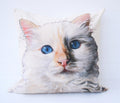 Blue Eyed Cat Cushion: Wendy Darker Art Print, Organic Cotton, Cover Only or Cover + Pad