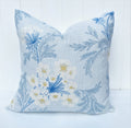 Laura Ashley Sandford Seaspray Cushion, Blue Floral Fabric both sides, Handmade with a Zip Fastening 16"