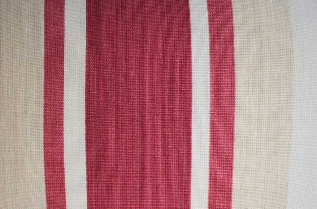 Laura Ashley Awning Stripe Cranberry Stripe Cushion : Handmade with Zip Fastening 16"