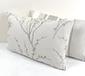 Laura Ashley Dove Grey Pussy Willow Cushion, 18" by 12" Floral Pillow, backed in Austen Off White, Handmade with a Zip Fastening
