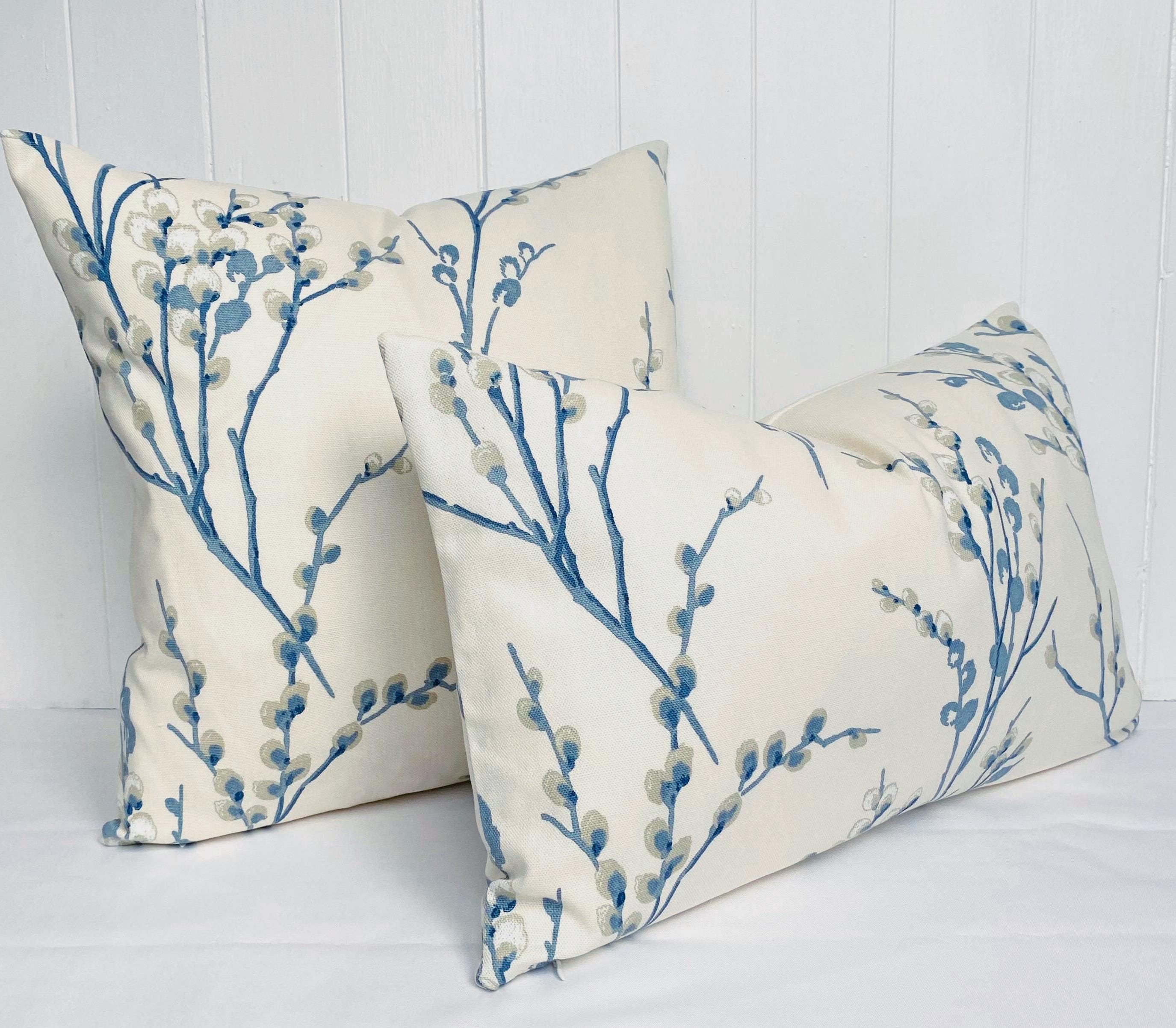 Laura Ashley Pussy Willow Blue Seaspray Cushion : Handmade with a Zip Fastening