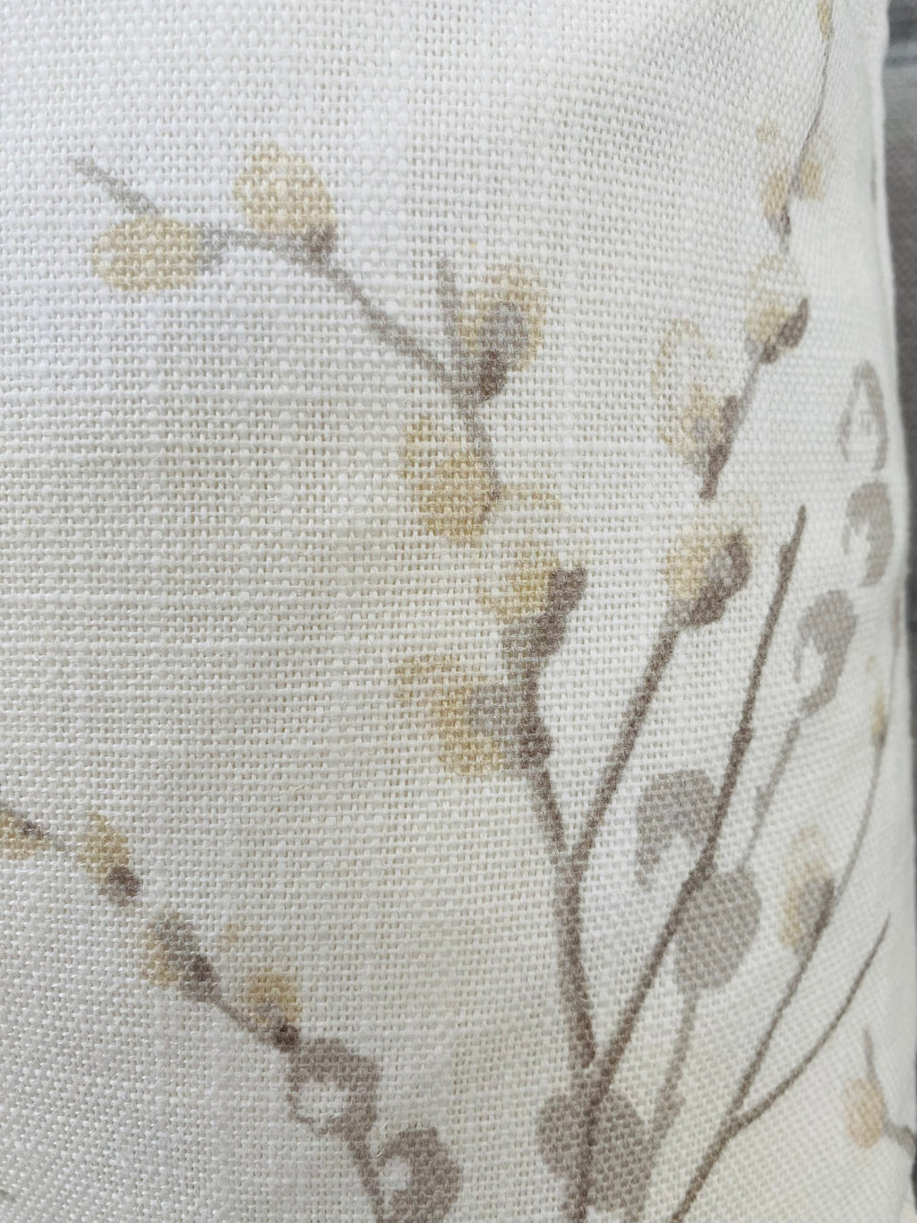 Laura Ashley Pussy Willow Dove Grey Cushion, Off White Dove Grey backed in Laura Ashley Austen Fabric, Handmade with a Zip Fastening, 16"