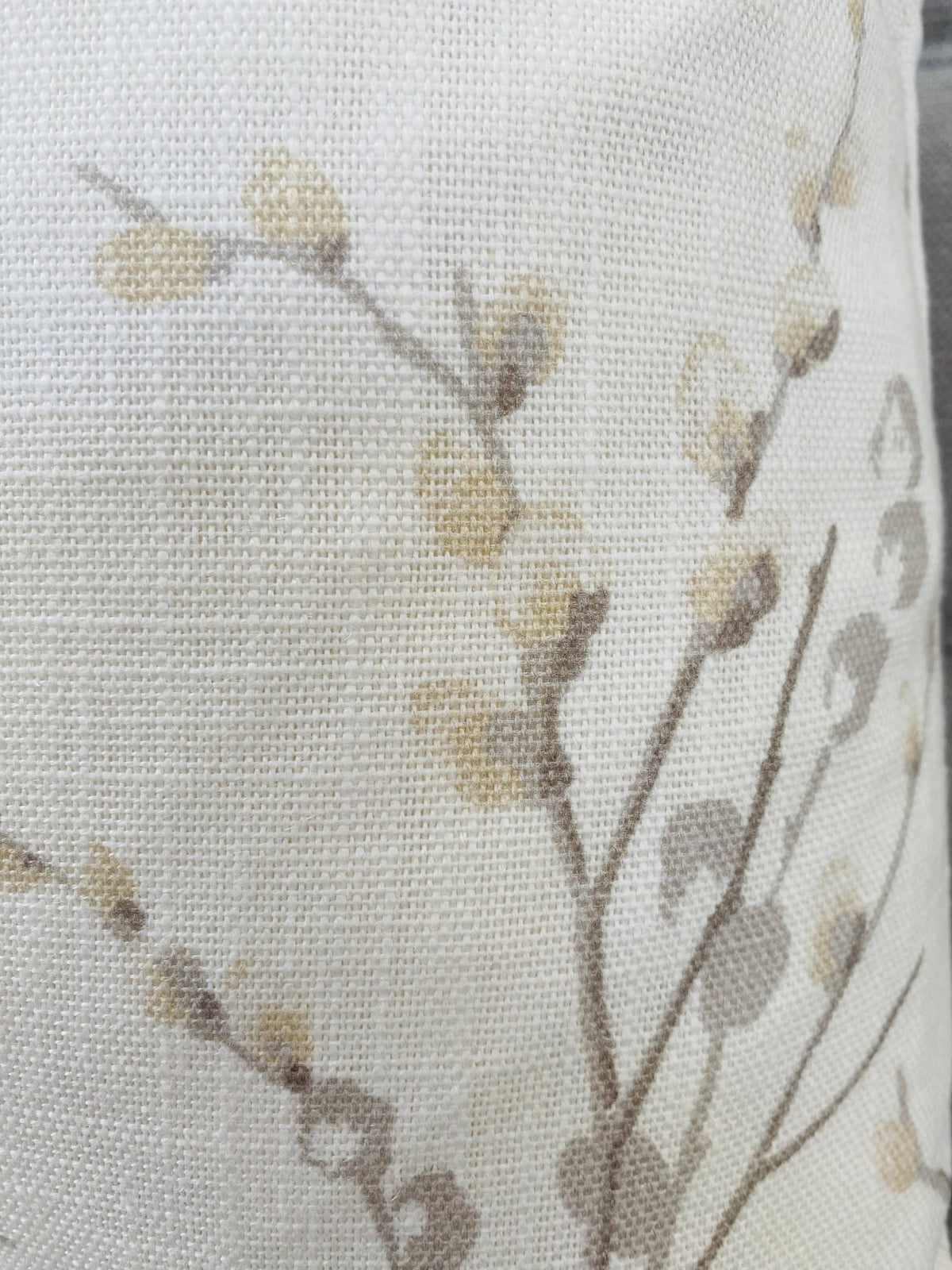 Laura Ashley Pussy Willow Dove Grey Cushion, Off White Dove Grey backed in Laura Ashley Austen Fabric, Handmade with a Zip Fastening, 16"