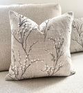 Laura Ashley Pussy Willow Steel Embroidered Grey Cushion, Handmade with a Zip Fastening (Copy)