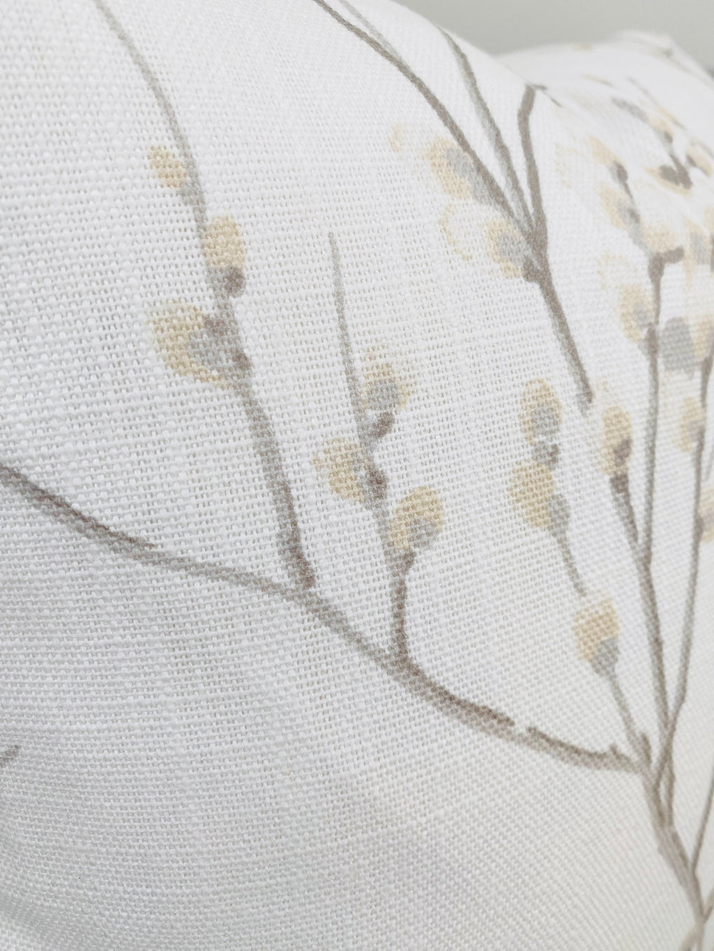 Laura Ashley Pussy Willow Dove Grey Cushion, Off White Dove Grey backed in Laura Ashley Austen Fabric, Handmade with a Zip Fastening, 16"