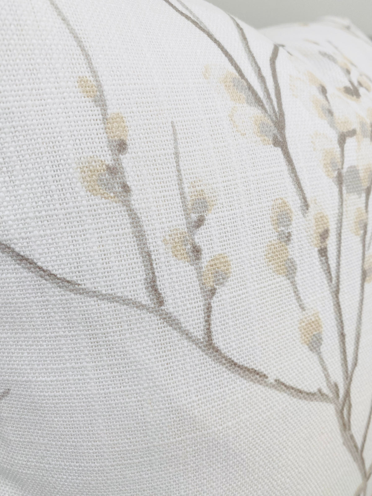 Laura Ashley Pussy Willow Dove Grey Cushion, Off White Dove Grey backed in Laura Ashley Austen Fabric, Handmade with a Zip Fastening, 16"