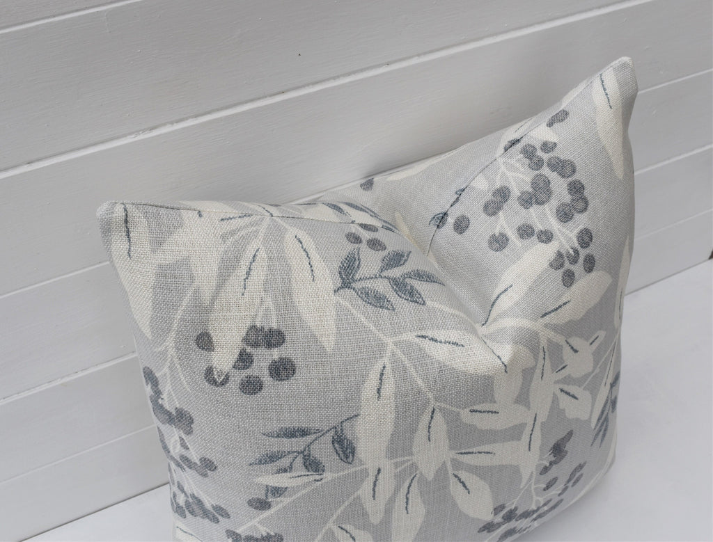 Laura Ashley Silver Cushion : Handmade in Greendale Fabric