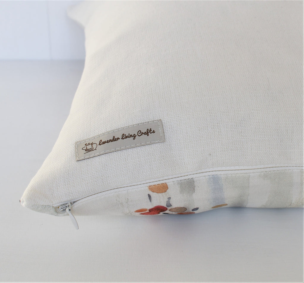 Handmade Winter Robin Cushion: Voyage Maison Watercolor Print, Laura Ashley Back