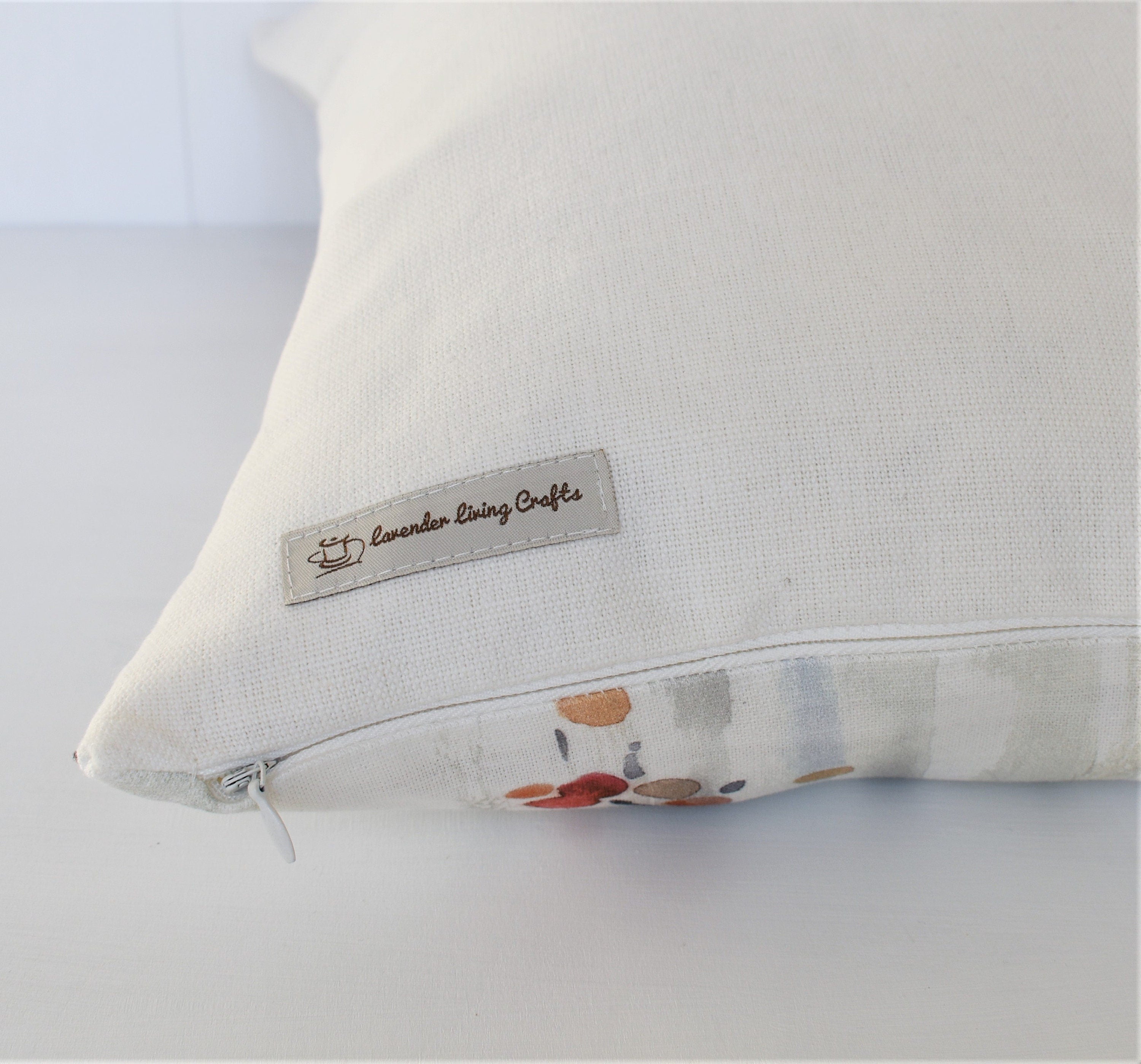 Handmade Winter Robin Cushion: Voyage Maison Watercolor Print, Laura Ashley Back