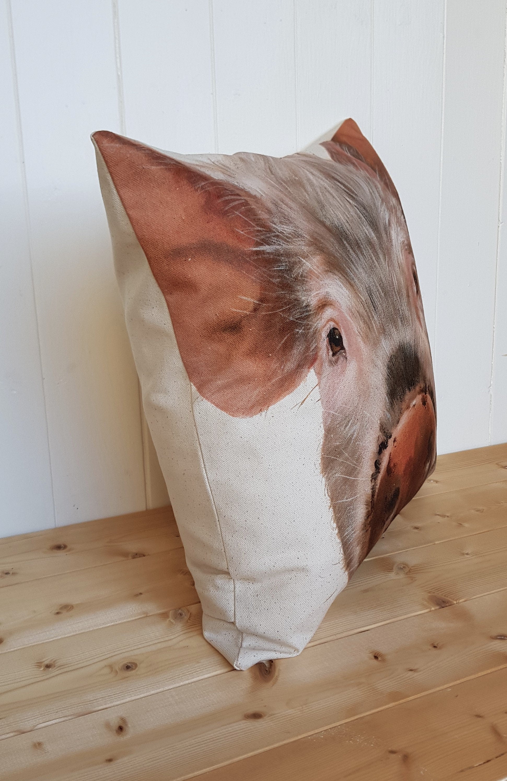 Pig Face Cushion: Wendy Darker Art Print Pillow, Cover only or Cover + Pad