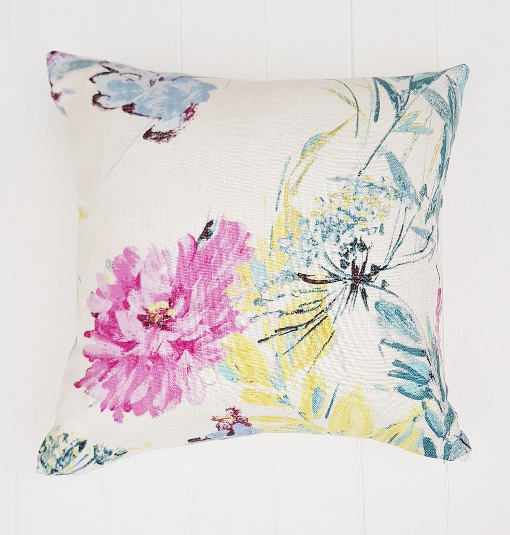 Laura Ashley cosmos Floral Cushion : Handmade with Laura Ashley Austen back, 16"