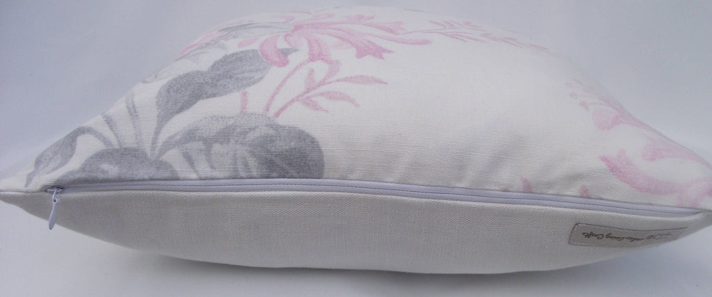 Handmade Laura Ashley Pink Floral Cushion: Honeysuckle Trail Pillow 16"