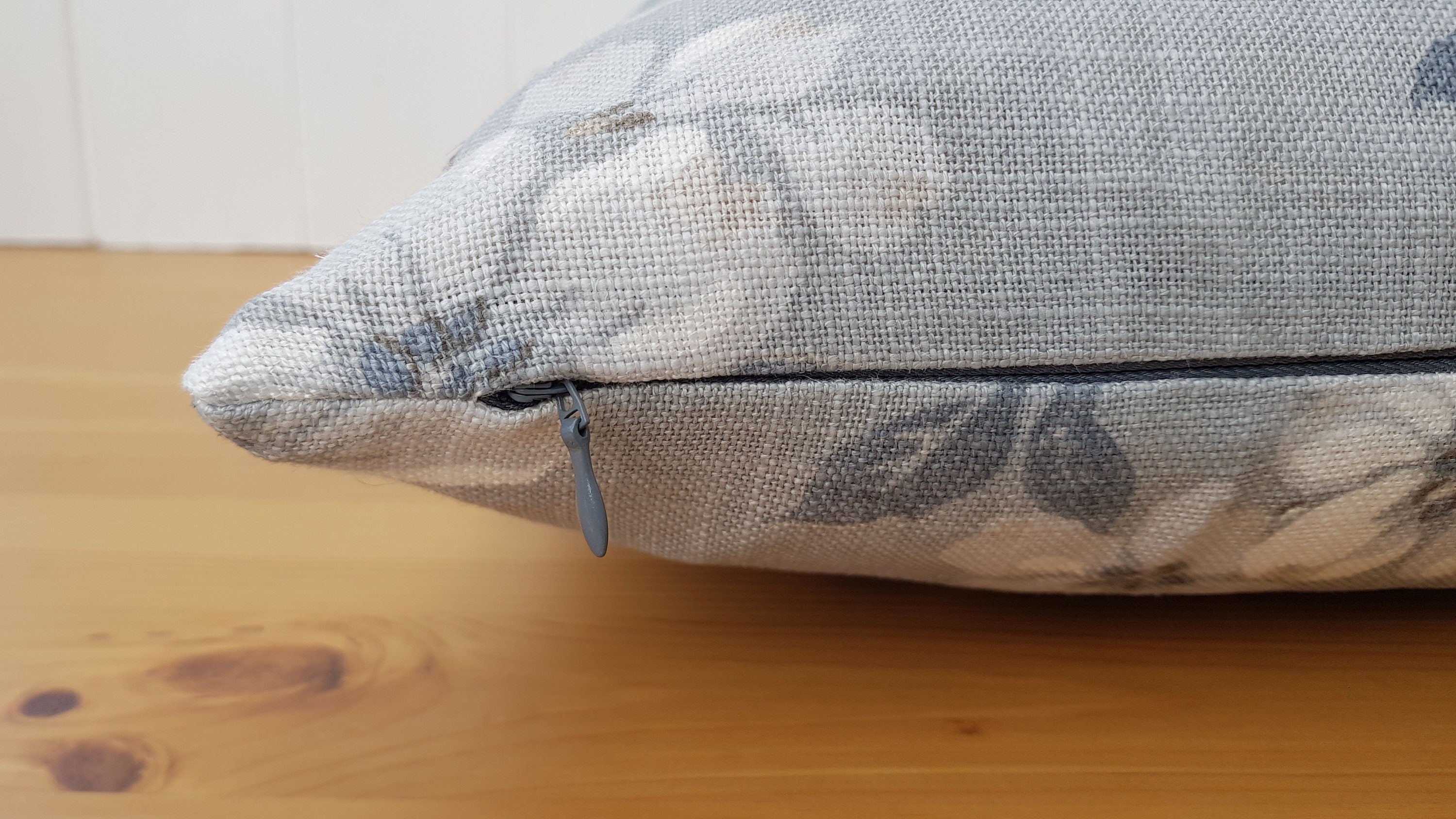 Handmade Laura Ashley Cushion : Iona Slate Grey on both sides with Zip Closure
