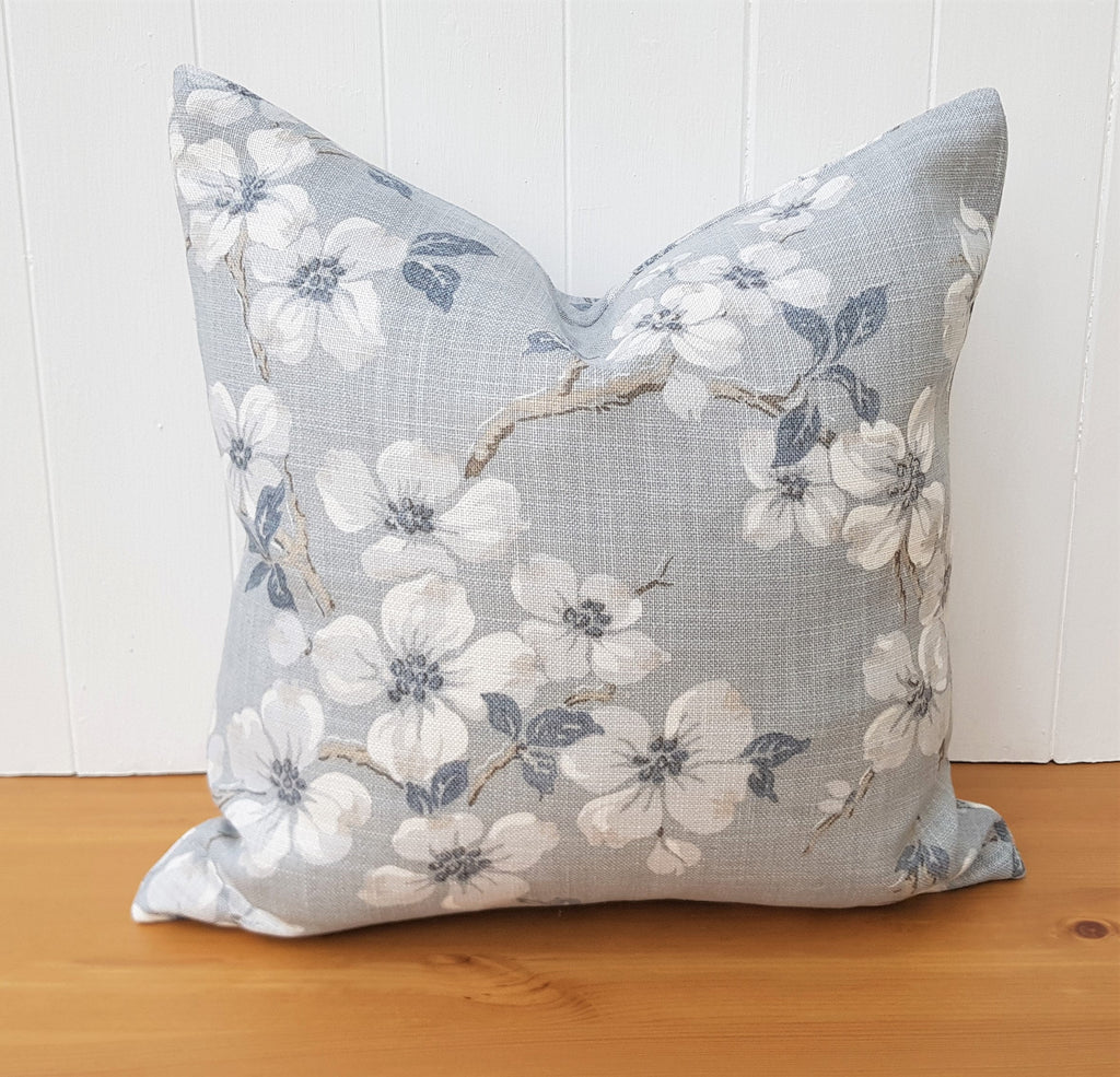 Handmade Laura Ashley Cushion : Iona Slate Grey on both sides with Zip Closure