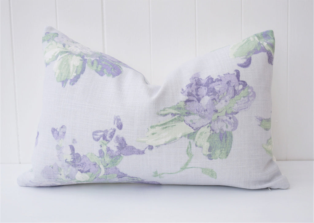 Laura Ashley  Violetta Silver White Cushion, Handmade with a Zip Fastening