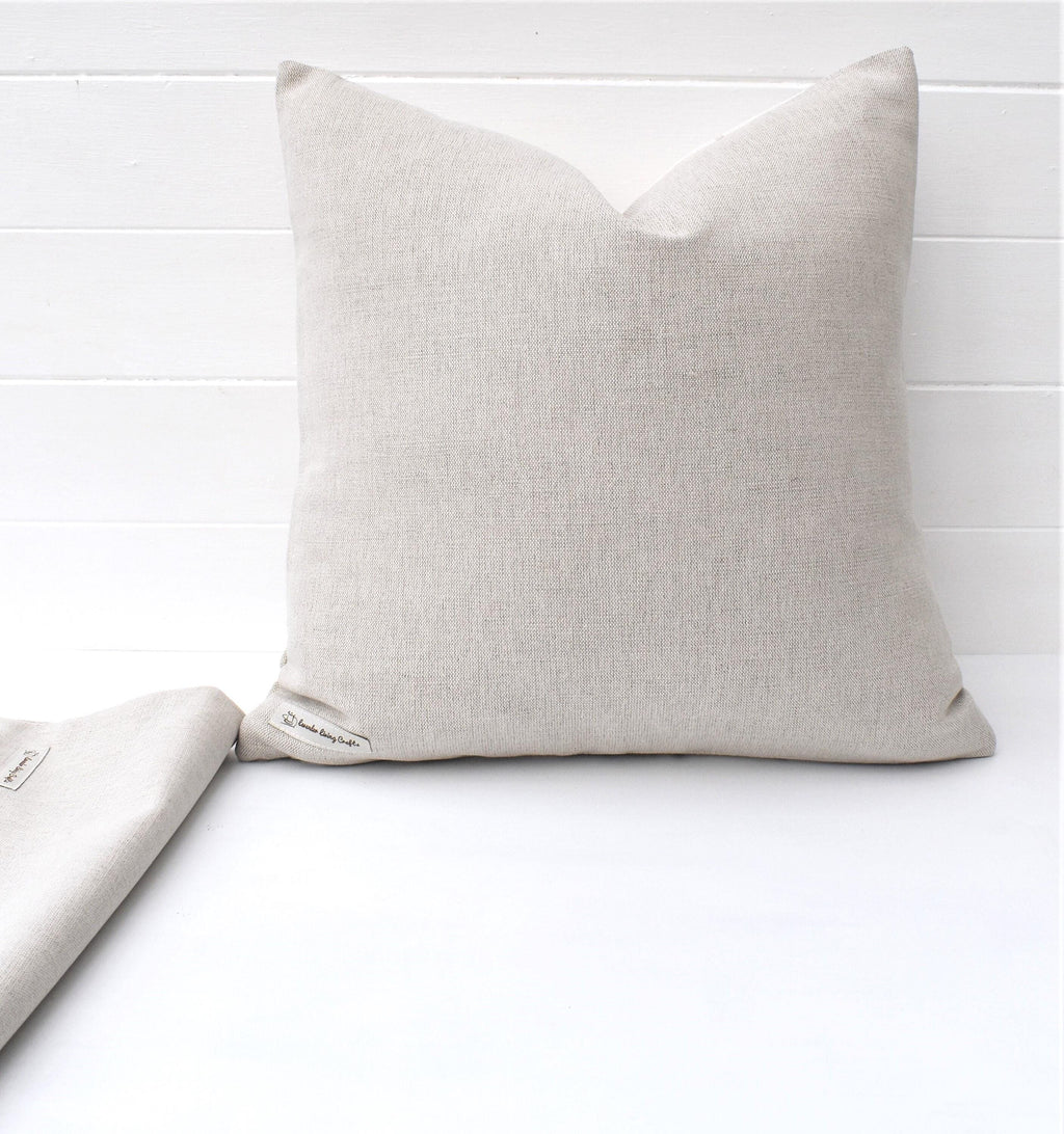 Laura Ashley Magnolia Grove Natural Cushion : Handmade backed in Austen Natural with Zip Closure 18" by 12"