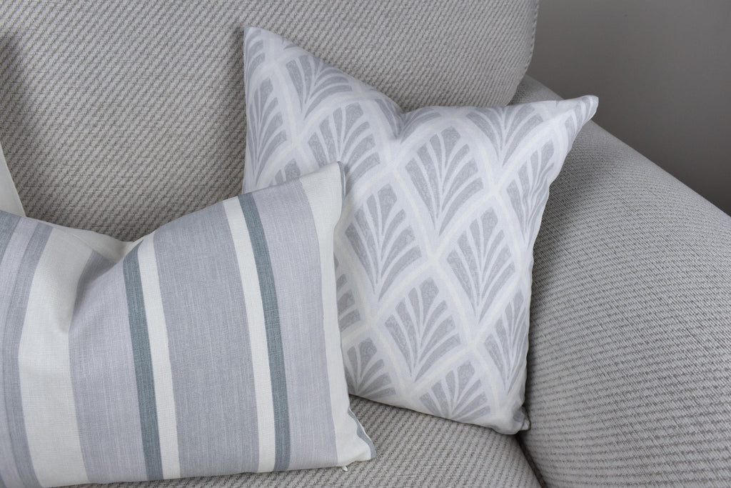 Handmade Laura Ashley Florin Silver Cushion : Art Deco Style