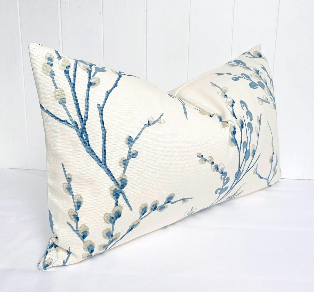 Laura Ashley Pussy Willow Blue Seaspray Cushion : Handmade with a Zip Fastening