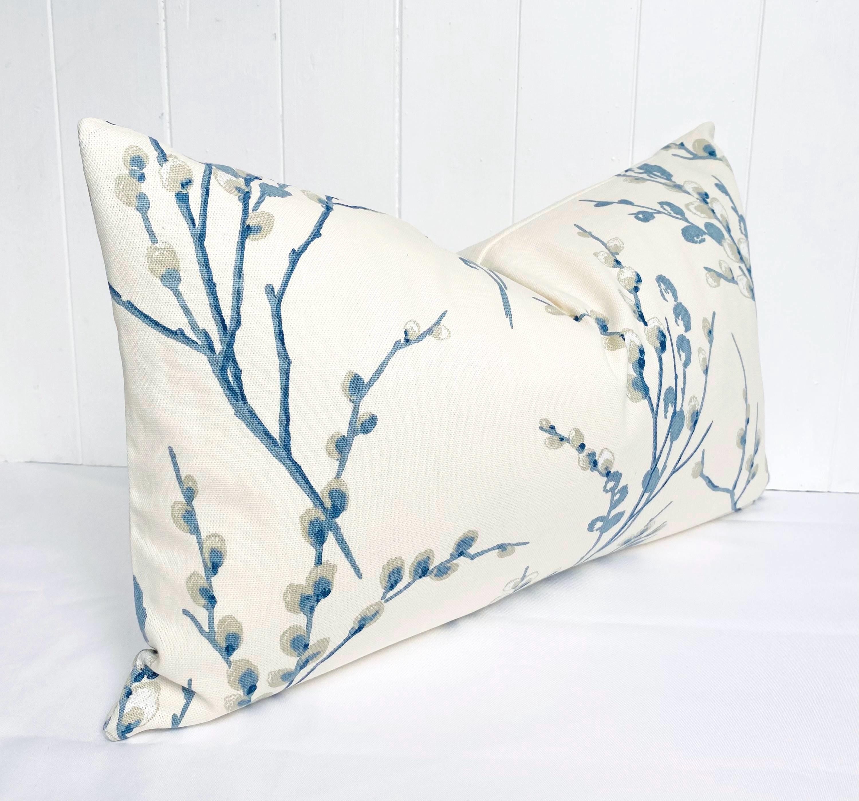 Laura Ashley Pussy Willow Blue Seaspray Cushion : Handmade with a Zip Fastening
