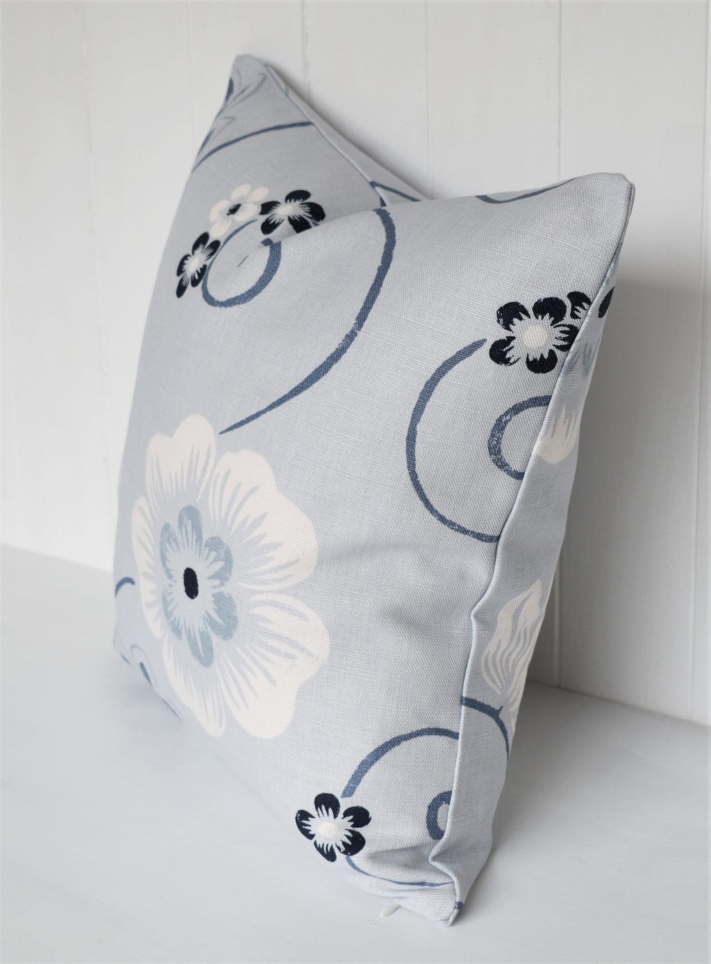 Laura Ashley Blue Floral Cushion : Lamorna Parisian on both sides, 16"