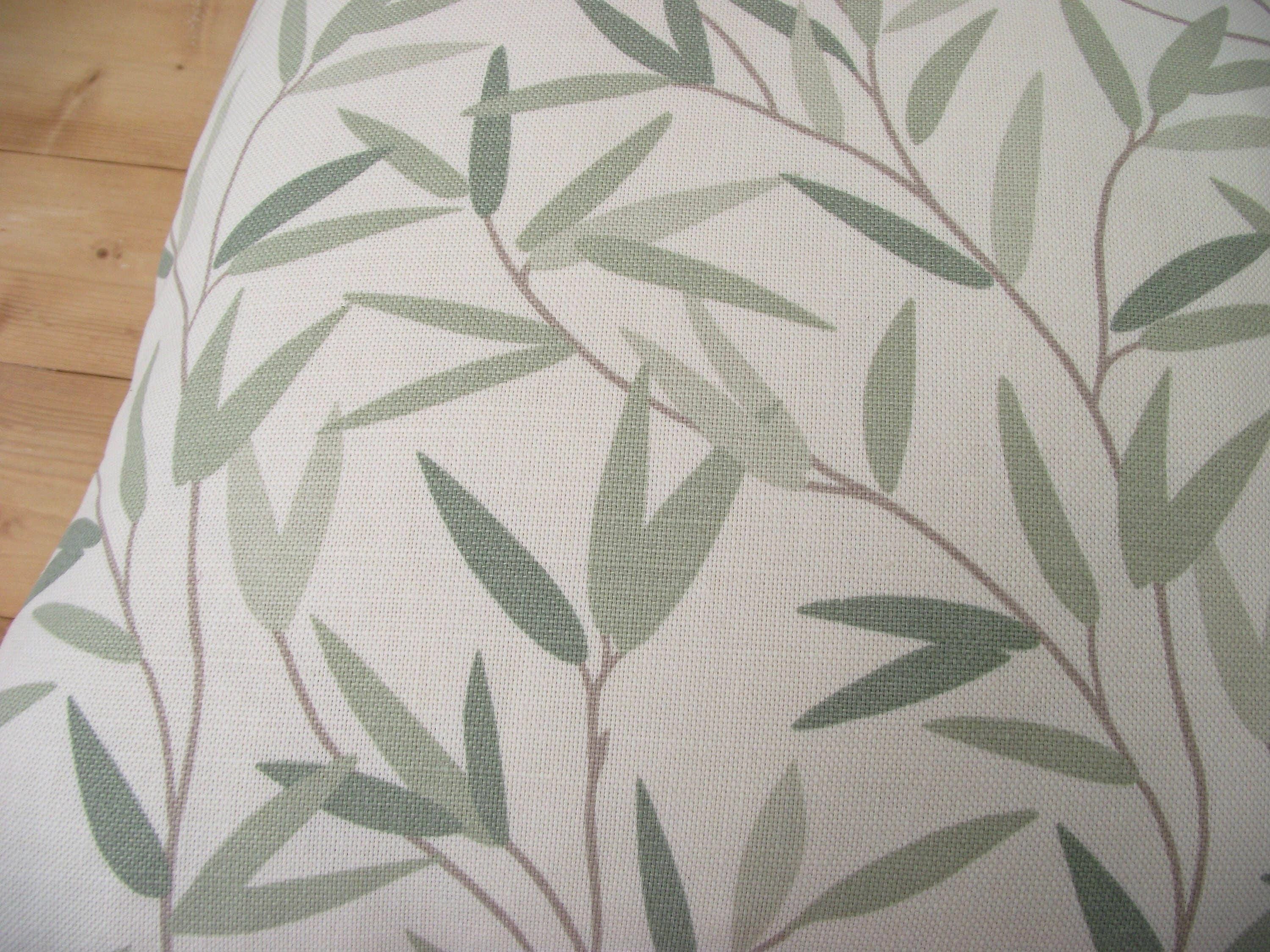 Laura Ashley Willow Leaf Cushion: Handmade in Green Hedgerow with Zip Closure