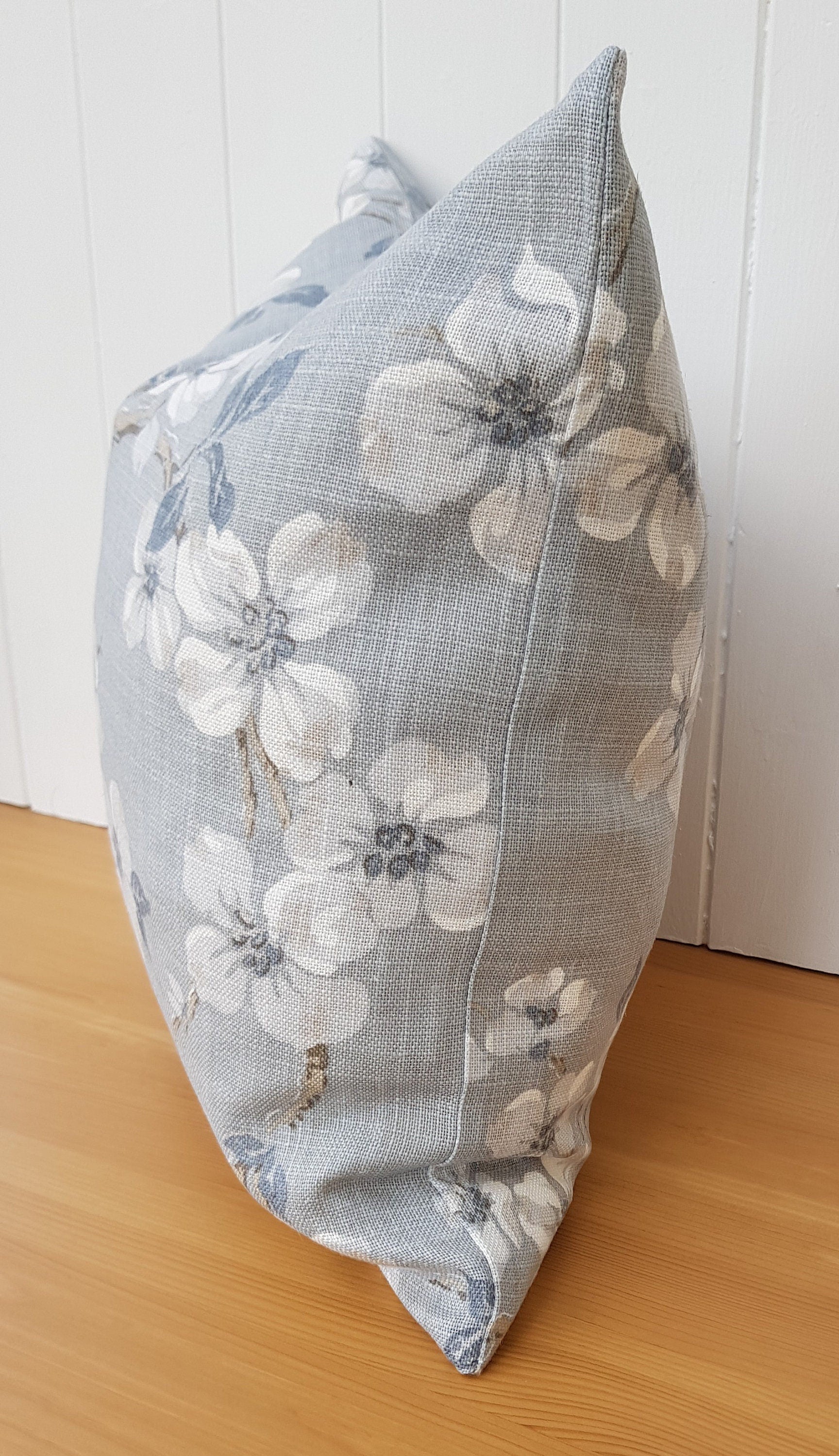 Handmade Laura Ashley Cushion : Iona Slate Grey on both sides with Zip Closure