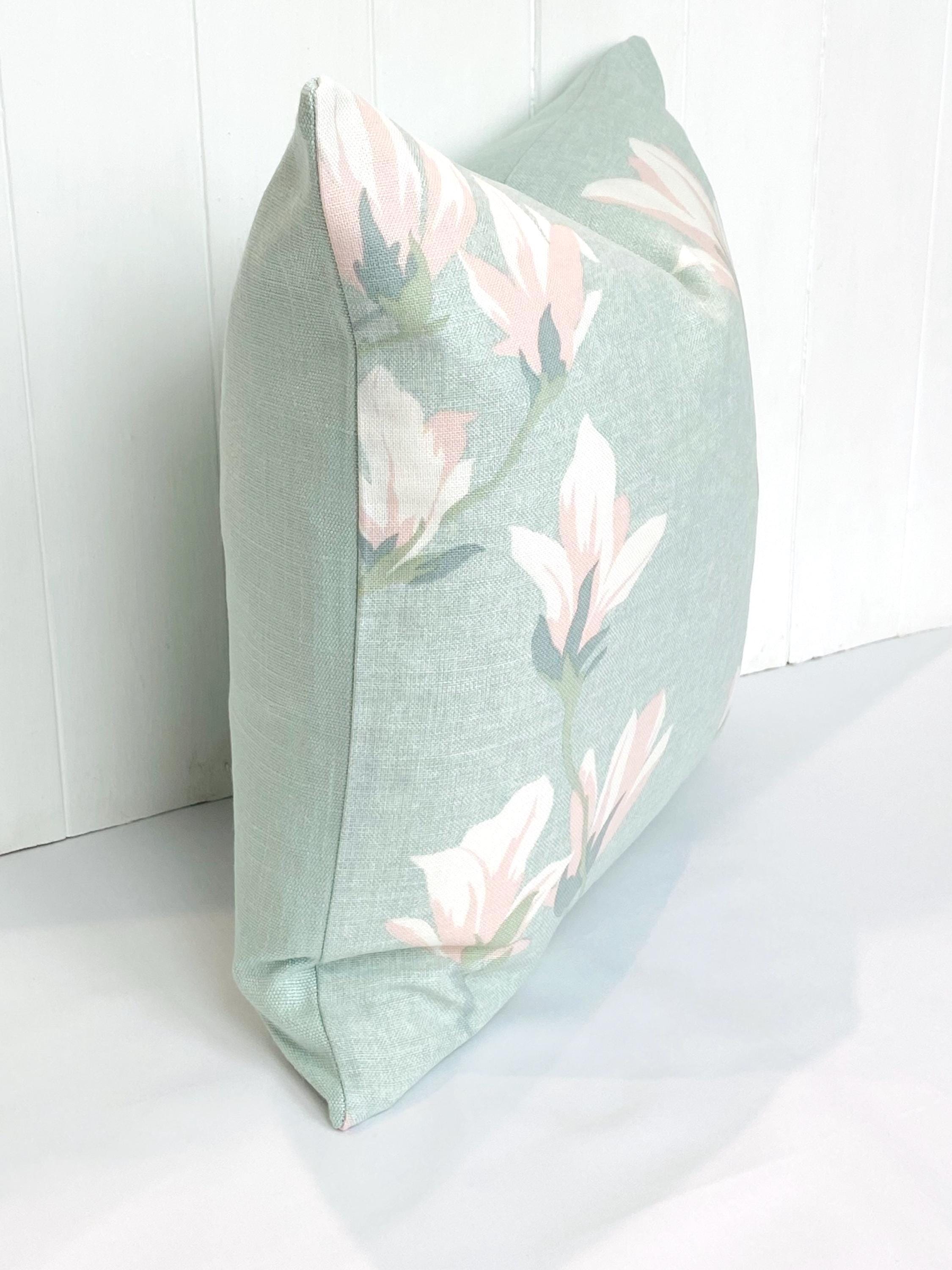 Laura Ashley Magnolia Duck Egg Cushion: Handmade with a Zip Fastening