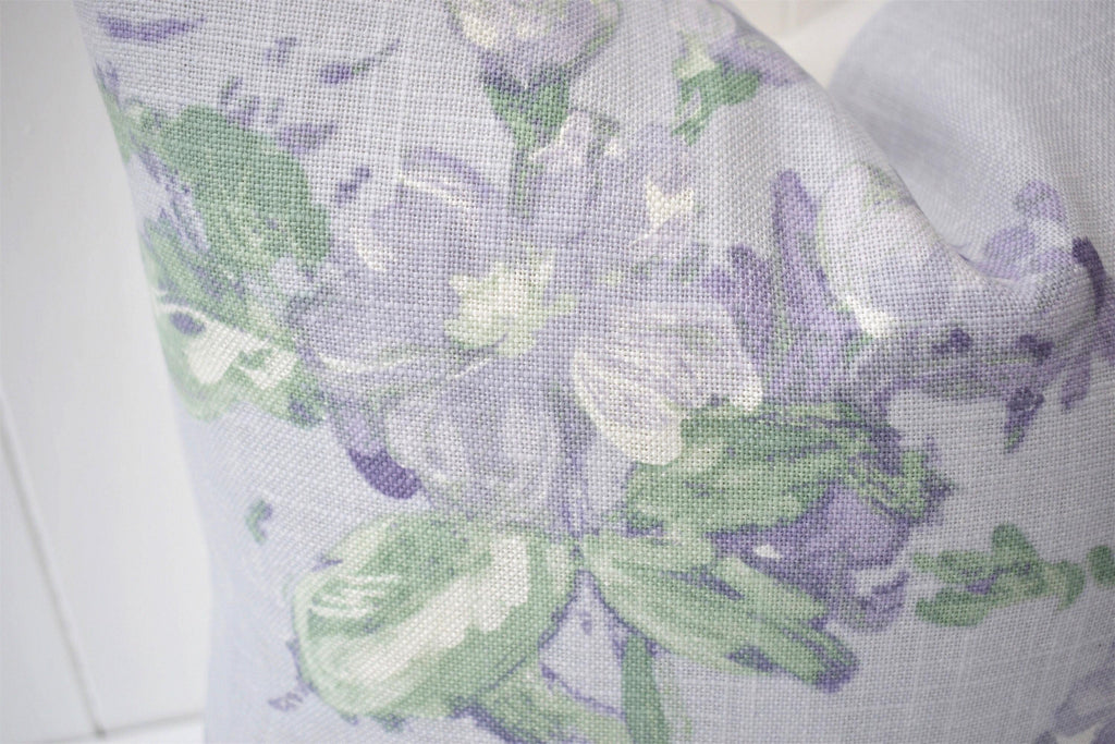 Laura Ashley Violetta Floral Cushion : Handmade Purple Pillow with Zip Closure