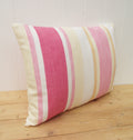 Handmade Laura Ashley Cushion : Pink Awning Stripe with Zip Closure