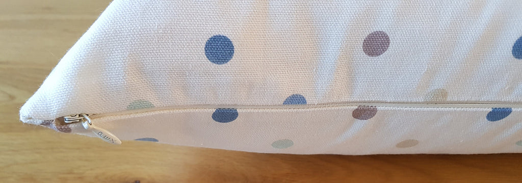 Handmade Polka Dot Cushion: Duck Egg Blue Decorative Pillow