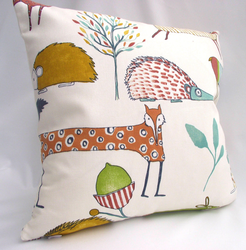 Woodland Animal Cushion : Oh My Deer : Handmade Small Cushion with Polyester Pad